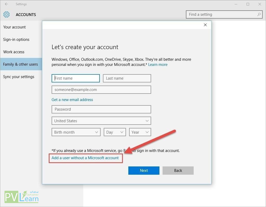 windows 10 account - افزودن حساب کاربری جدید در ویندوز 10