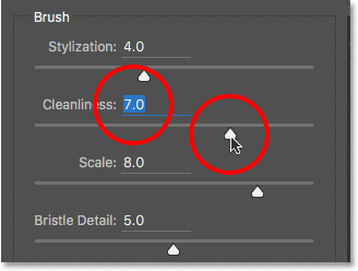 مقدار 7 برای cleanliness ( کار با گزینه های Brush در فتوشاپ )