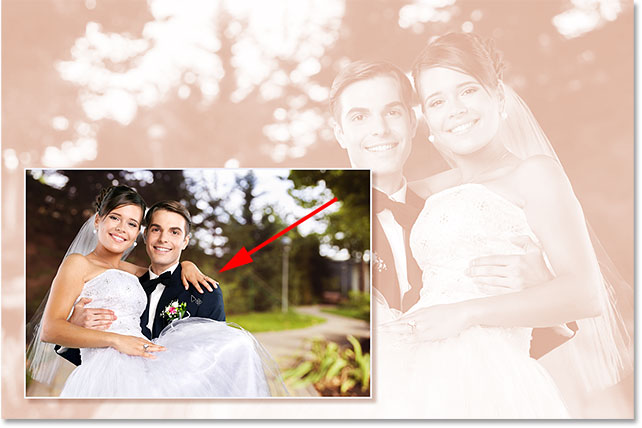 استفاده از یک عکس به عنوان پس زمینه با فتوشاپ - تصویر را از مرکز به گوشه پایین سمت چپ درگ کنید.