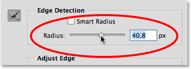 تنظیم اندازه Radius
