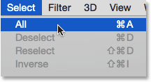  Select > All ( تبدیل لایه عکس به Smart Object در فتوشاپ )