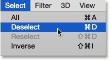 Select > Deselect ( تبدیل لایه عکس به Smart Object در فتوشاپ )