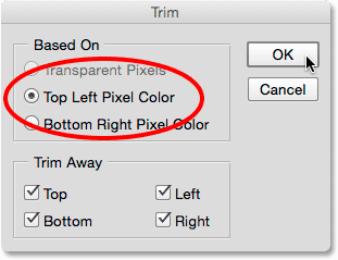کادر Trim ( افزودن یک Color Overlay در فتوشاپ )