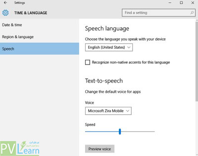 Windows-10-Settings - تنظیمات Speech ویندوز 10