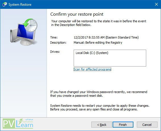confirm-restore-point - System Restore 