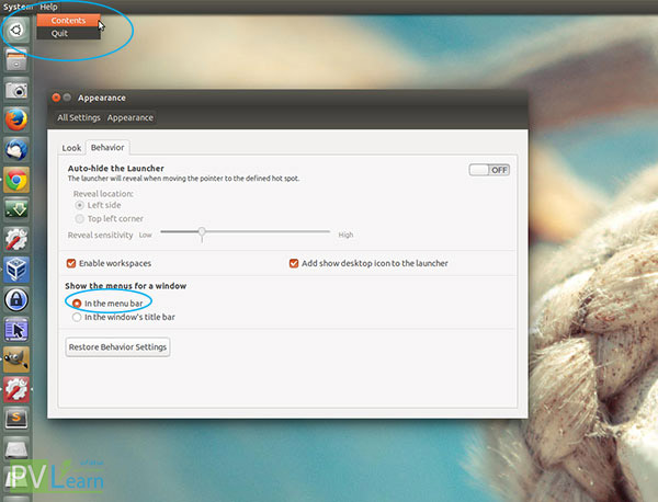 in-the-menu-bar - دسکتاپ سیستم عامل ubuntu