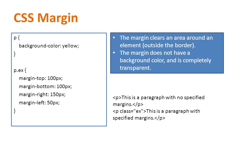 Margin- کار با فضای بین عناصر html در css