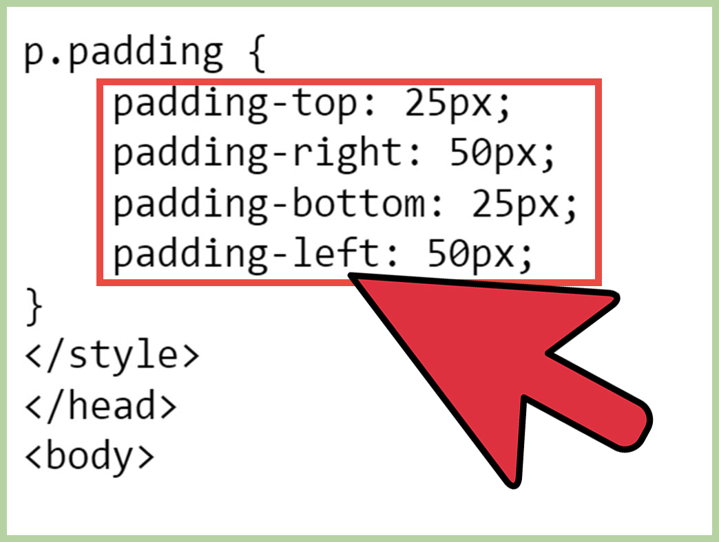 Padding- فضای خالی داخل عناصر html