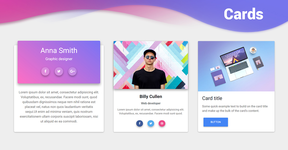 cards - طراحی کارت ها در Bootstrap 4 - بررسی ویژگی card