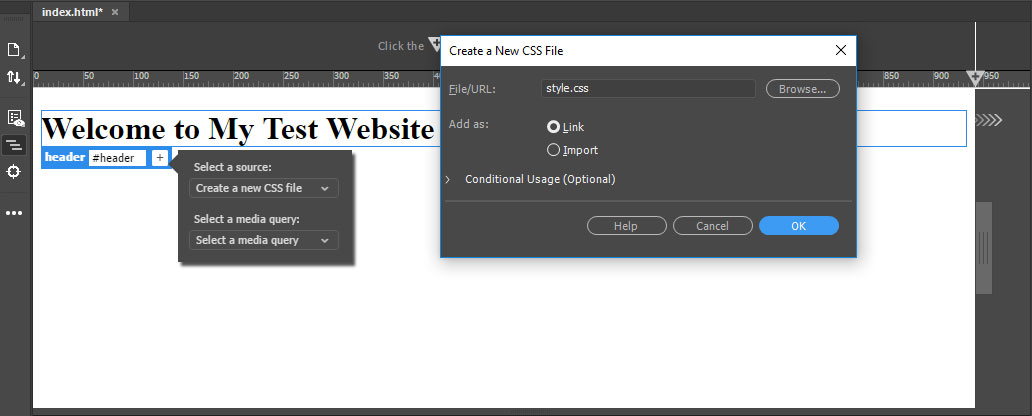 Create a new CSS file - ایجاد style در Dreamweaver