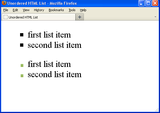 کار با تگ های List در html