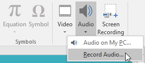 گزینه ی Record Audio