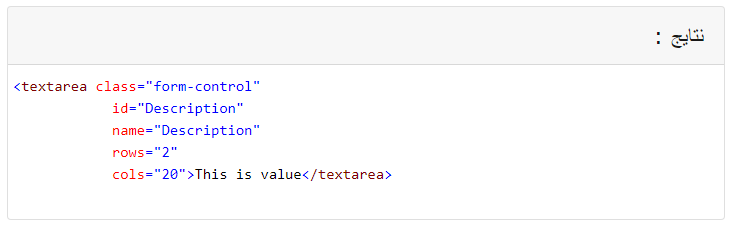 نتیجه ی کد در html