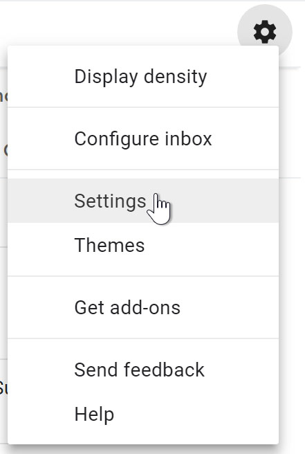 دسترسی به تنظیمات پست الکترونیکی Gmail 