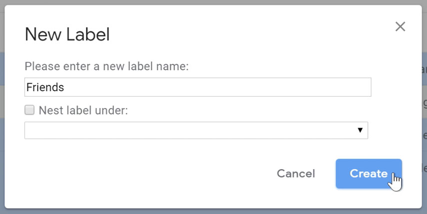 ایجاد یک برچسب جدید در Gmail