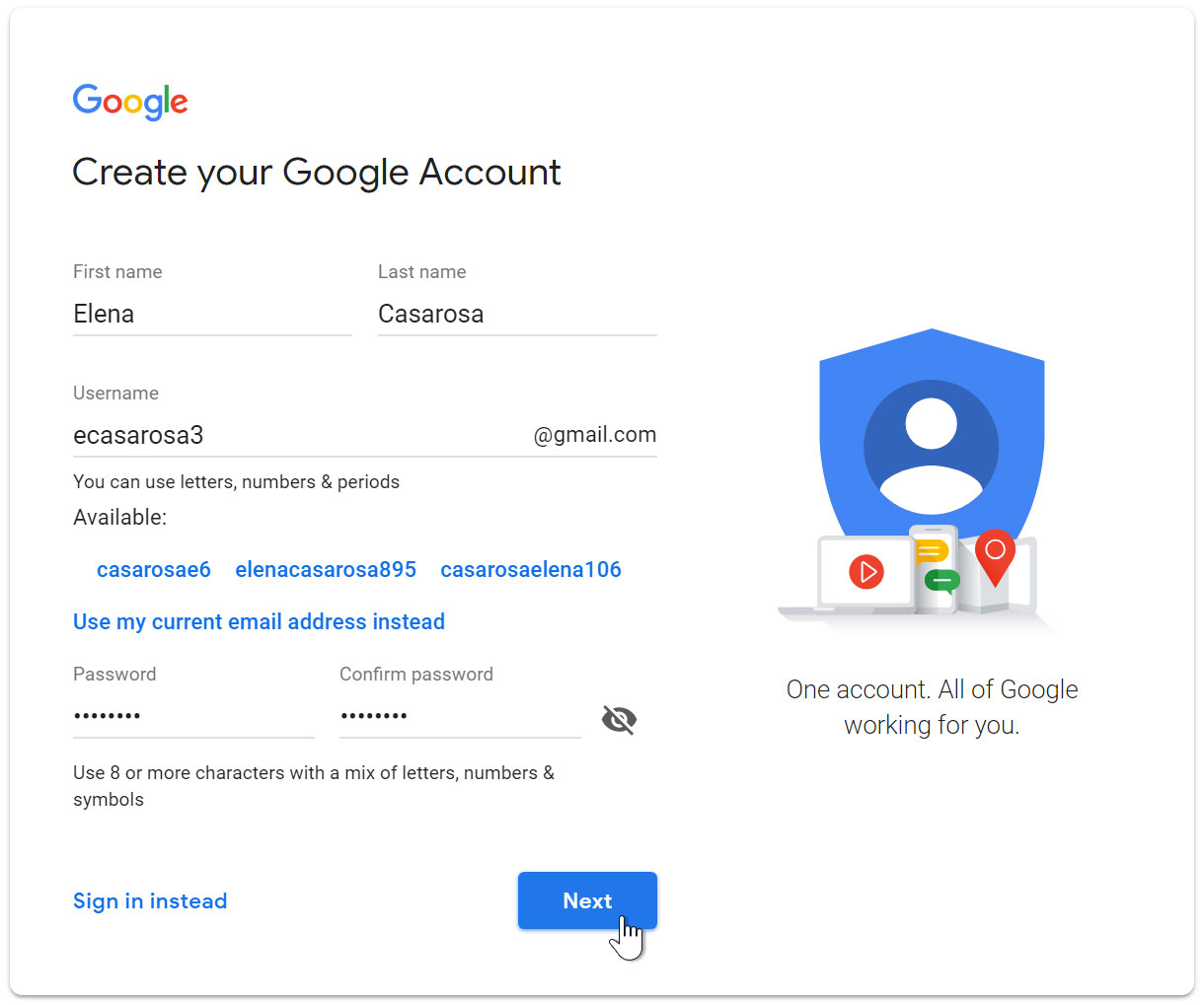 ایجاد یک حساب کاربری در Gmail