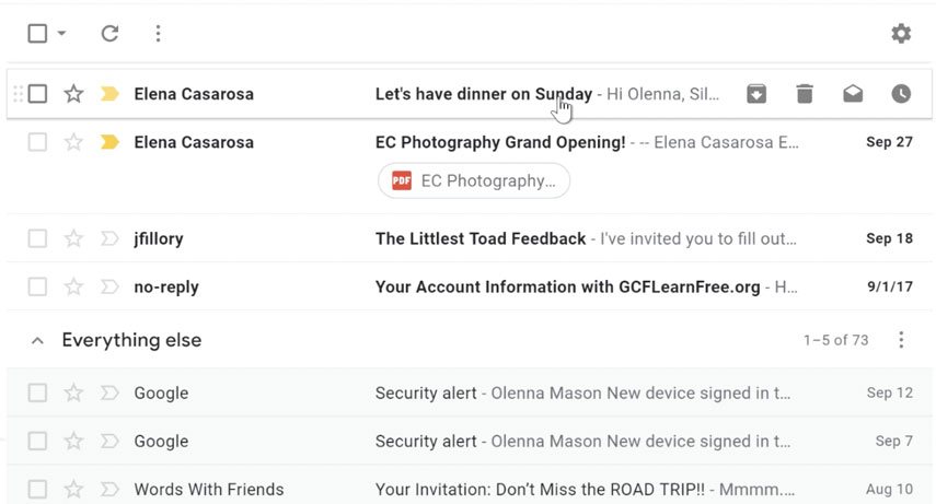 خواندن ایمیل در Gmail