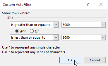 استفاده از فیلترهای عددی پیشرفته در اکسل