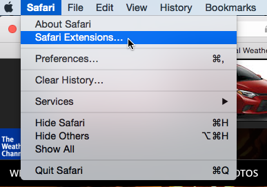 نصب برنامه افزونه ها در Safari