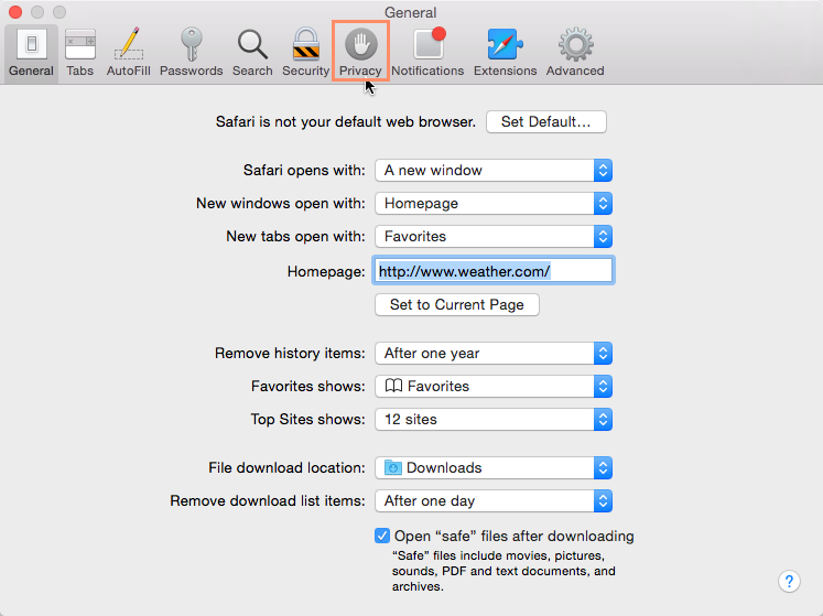 حفظ حریم خصوصی و امنیت Safari - تغییر تنظیمات حریم خصوصی در سافاری