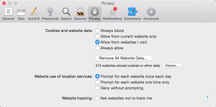 حفظ حریم خصوصی و امنیت Safari - تغییر تنظیمات حریم خصوصی در سافاری