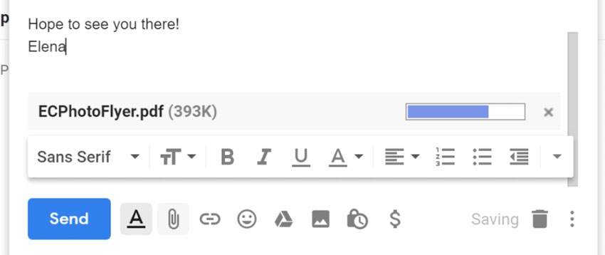 ارسال ایمیل در Gmail - افزودن پیوست در Gmail