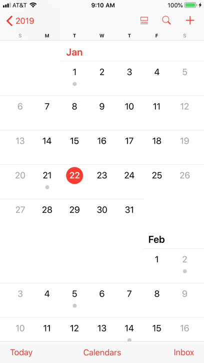 استفاده از اپلیکیشن Calendar در iphone