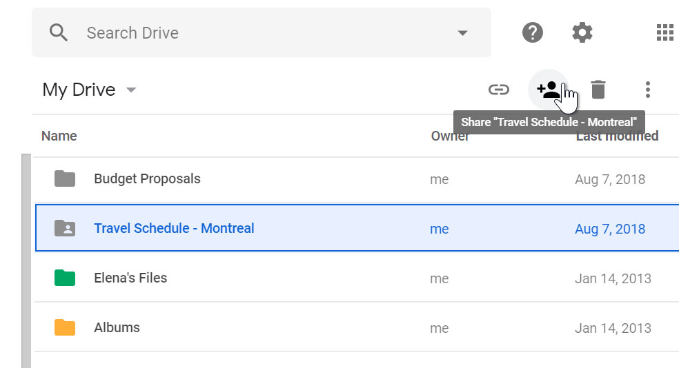 همکاری فایل ها در Google Drive