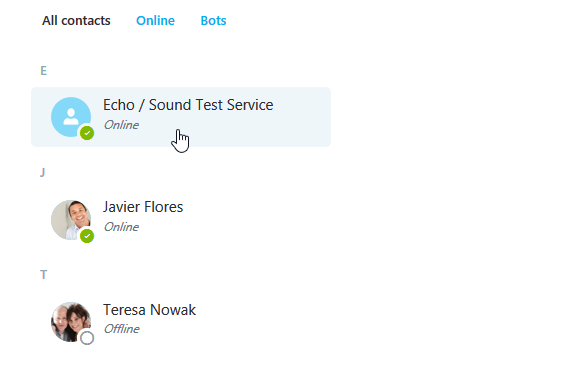 برقراری تماس صوتی در skype - برقراری تماس آزمون در اسکایپ