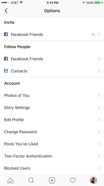 تنظیمات و حریم خصوصی در Instagram