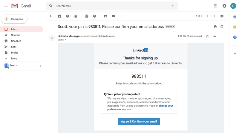 ایجاد حساب کاربری LinkedIn