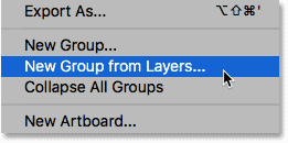 انتخاب New Group from Layers از menu