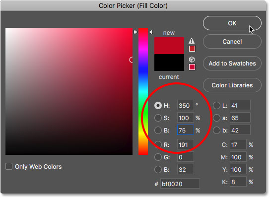 آموزش ساخت متن آبنیات در فتوشاپ - رنگ Shape را به رنگ قرمز تنظیم کنید.