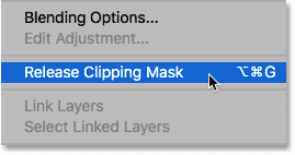 Releasing clipping mask در فتوشاپ