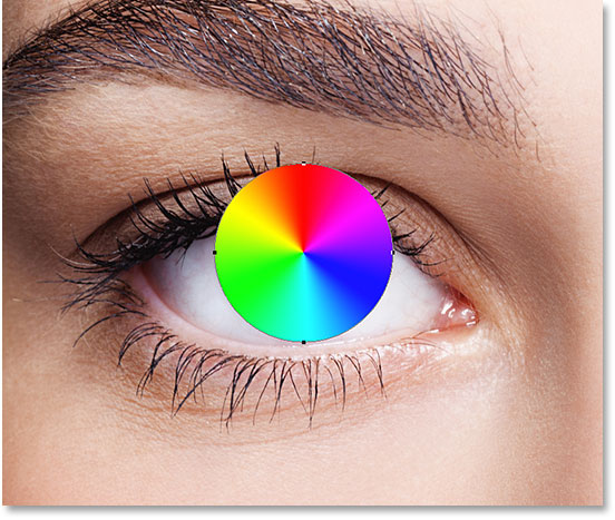 روش رنگی کردن چشم مانند رنگین کمان در فتوشاپ