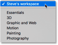 نحوه استفاده از WorkSpace در فتوشاپ