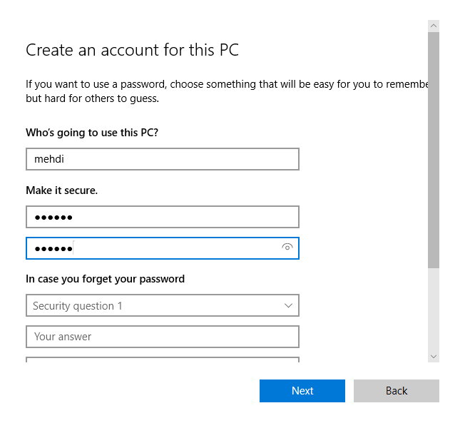 اضافه کردن حساب کاربری به ویندوز 10