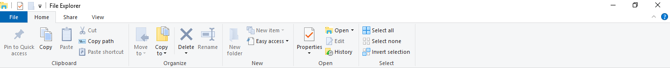 home tab file explorer