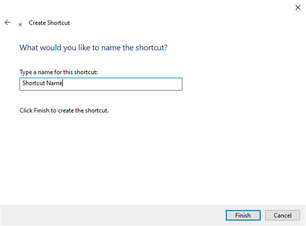 shortcut name