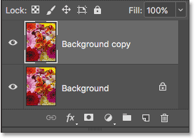 لایه "Background copy" ظاهر می شود.