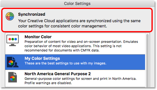 همگام سازی تنظیمات رنگ فتوشاپ با Creative Cloud