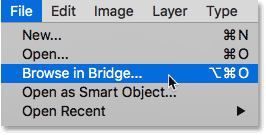  باز کردن Adobe Bridge از فتوشاپ
