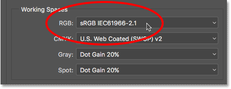 تنظیم فتوشاپ به Adobe RGB