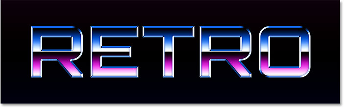 افکت 80s Retro Text در فتوشاپ - افکت با Inner Glow اعمال شده