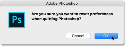 Preferences فتوشاپ را در Photoshop CC ریست کنید.