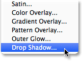 انتخاب یک لایه Drop Shadow