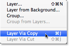 Layer > New > Layer via Copy
