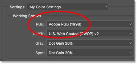 فضای کاری RGB - همگام سازی تنظیمات رنگ فتوشاپ با Creative Cloud