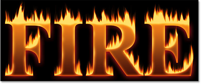  ترکیب متن با شعله های آتش در فتوشاپ