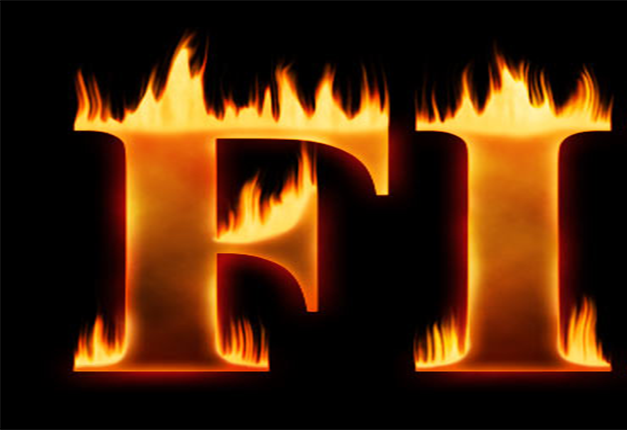 بخش ۵ : ترکیب متن با شعله های آتش در فتوشاپ
